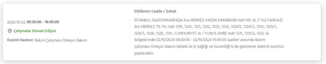 İstanbul'un 19 ilçesinde 8 saati bulacak elektrik kesintileri yaşanacak 11